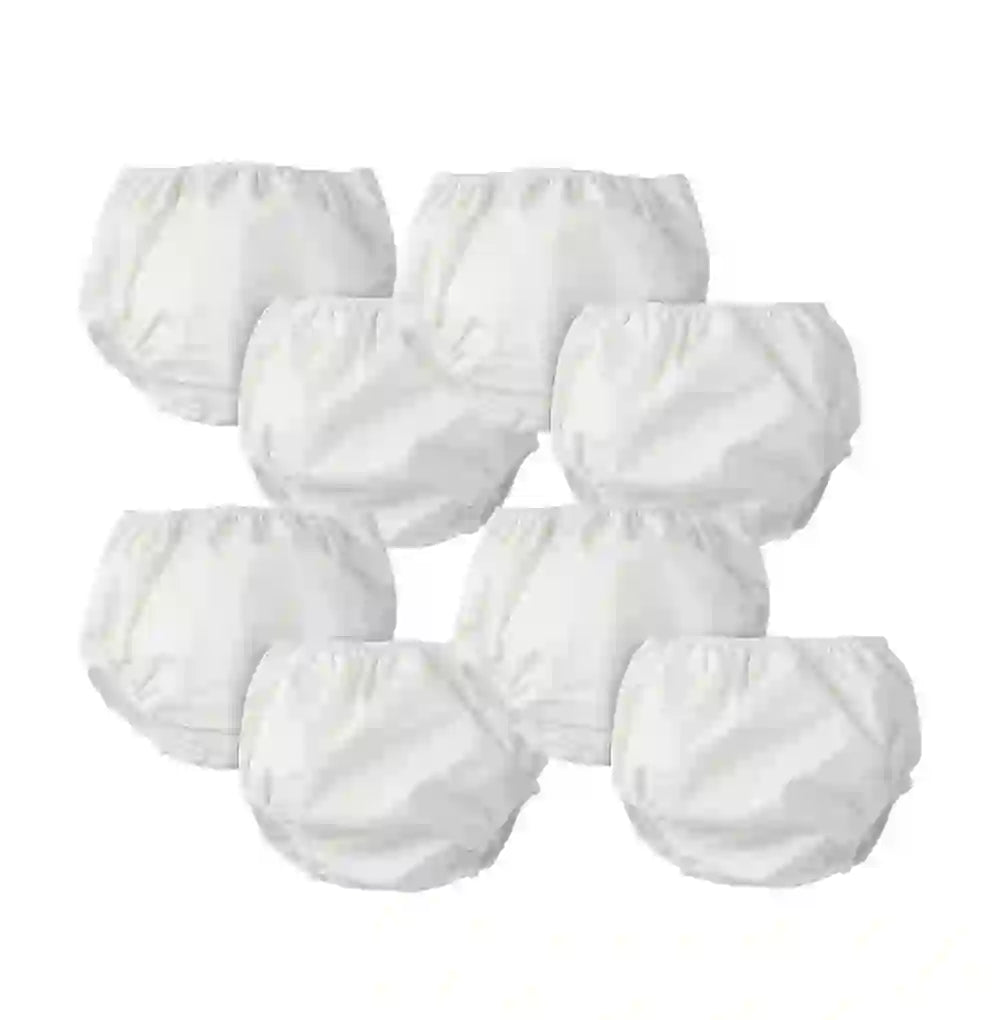 Gerber 8 Pack Cubrepañales Impermeables para Bebé y Toddler, Blanco, Talla 3T