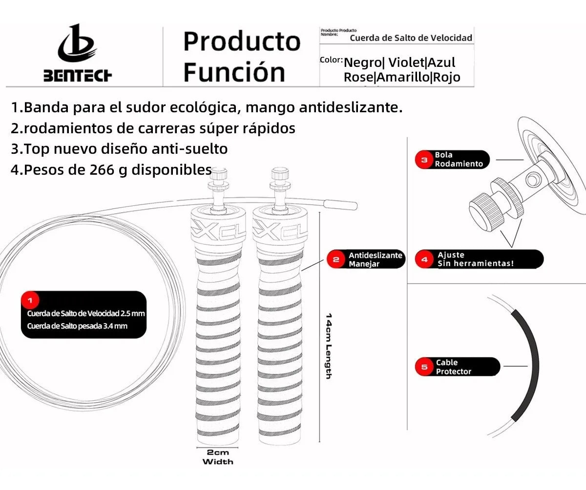 Doble Balero Con Pesas Soga Saltar, Crossfit Alta Velocidad