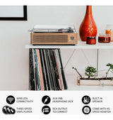 Tornamesa WOCKODER R608 3 Velocidades Bluetooth Vintage café 120V