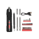 Destornillador Inalámbrico+30 Puntas De Destornillador Negro