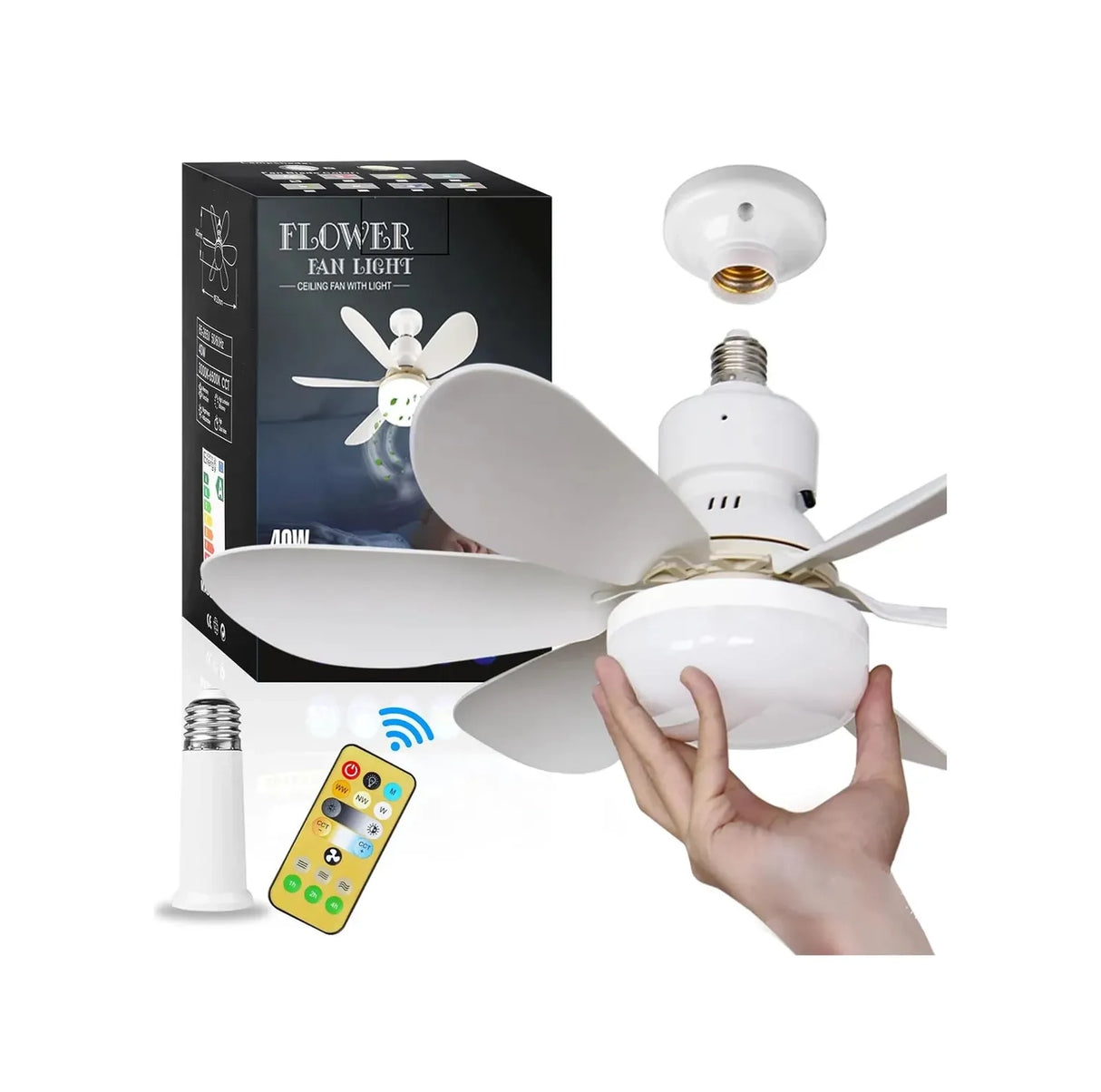 Lampara Ventilador De Techo Led 40w Con Control Remoto