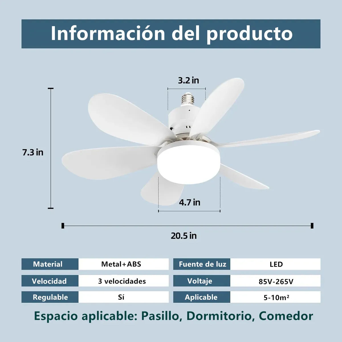 Lampara Ventilador De Techo Led 40w Con Control Remoto