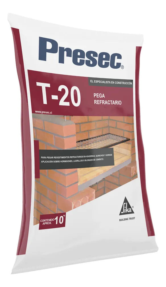 Mortero Refractario 10kg T-20 Presec