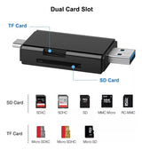 Adaptador 6 En 1 Lector Tarjetas Sd Y Micro Sd, 3.0 Usb