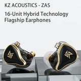 Auriculares In-Ear KZ Acoustics ZAS Híbridos de 16 Drivers con Cable Desmontable