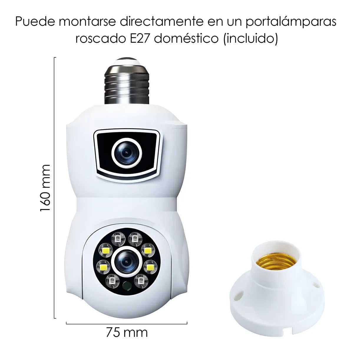 Cámaras De Seguridad E27 Wifi 4mp Hd Doble Lente