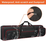 Estuche Acolchado SNIGJAT para Teclado de 88 Teclas | Impermeable | Mochila con 3 Bolsillos | Negro/Rojo