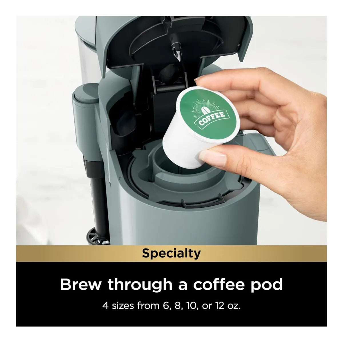 Cafetera Monodosis Ninja Pods & Grounds | Compatible con Cápsulas y Café Molido | Color Navy | 120V