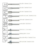10 Fresas Caladoras Madera Aluminio Pvc Multipro Tipo Dremel