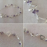 Reloj Analogo Stitch + Pulsera Baño Plata 925 Lila Dorado Blanco Con Diseño