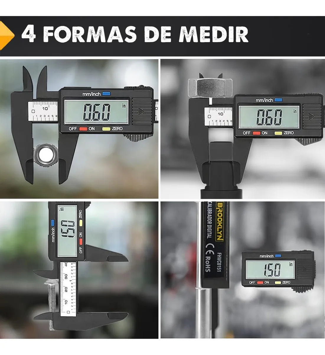 Pie De Metro Regla Digital Profesional Brooklyn 150mm + Caja