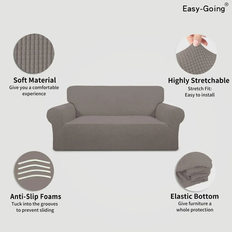 Funda Elástica Easy-Going para Sofá de 2 Cuerpos Grande (Oversized Loveseat) | 1 Pieza | Jacquard Stretch