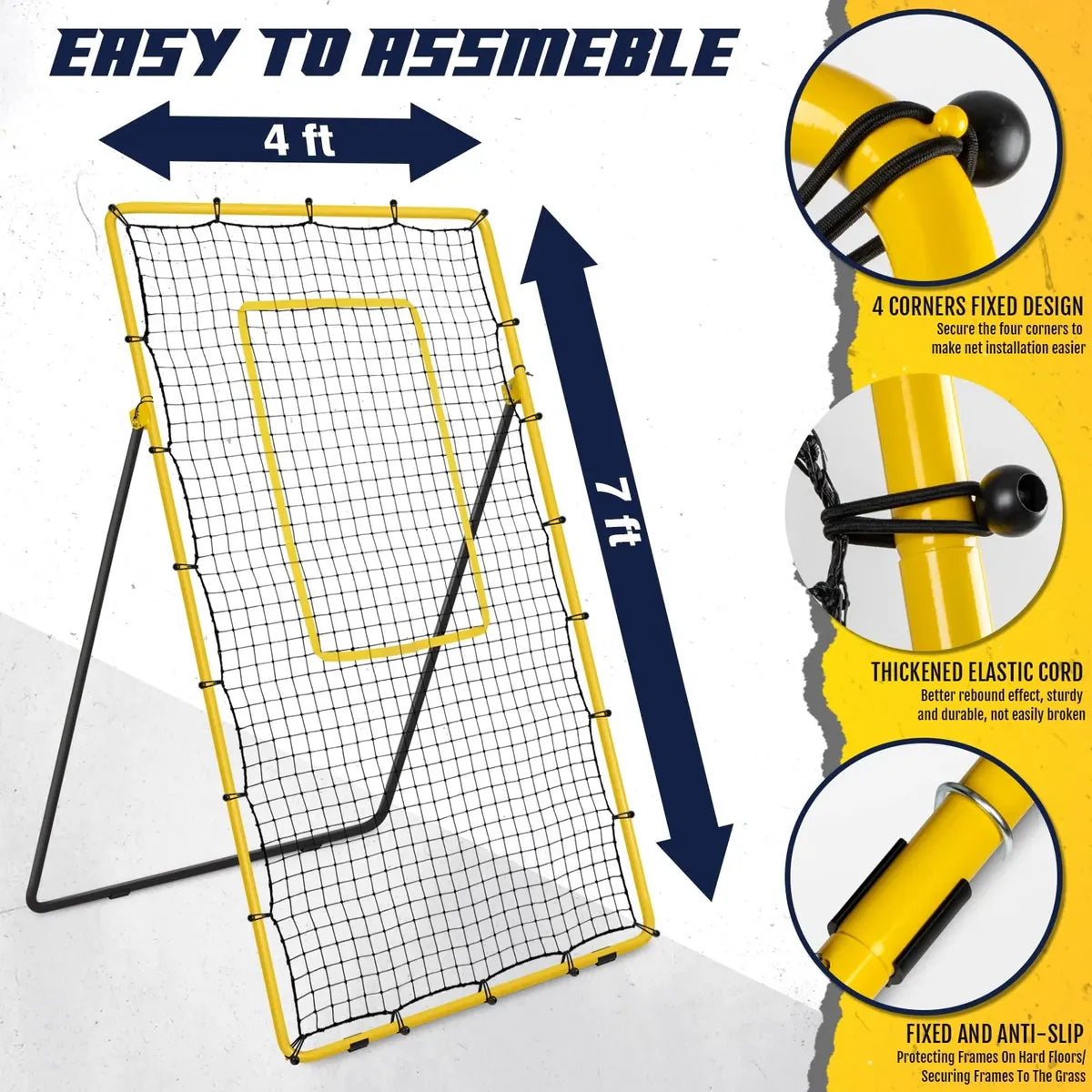 Red Rebounder de Voleibol Newbyinn 7 x 4 Pies