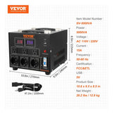 VEVOR SV-5000VA Transformador Convertidor de Voltaje 5000VA 110V/220V