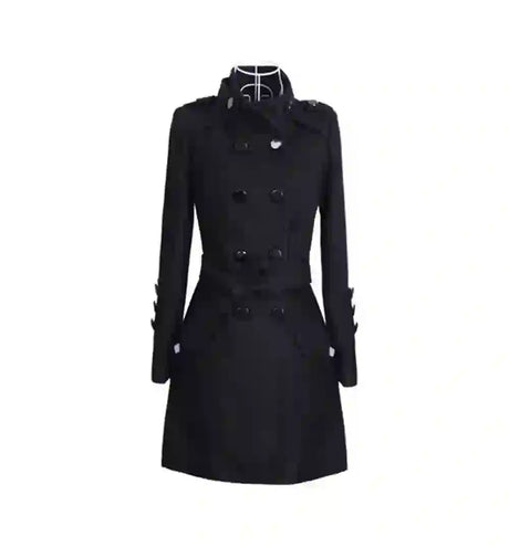 Chaqueta Abrigo con Botones y Cinturón para Mujer | Estilo Trench Casual