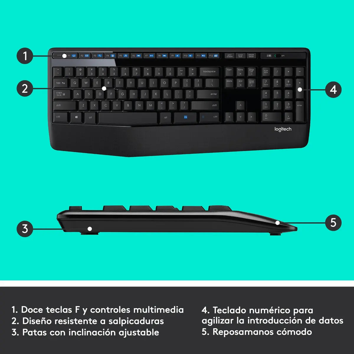 Kit Teclado y Mouse Inalámbrico Logitech MK345 Negro (Layout USA)