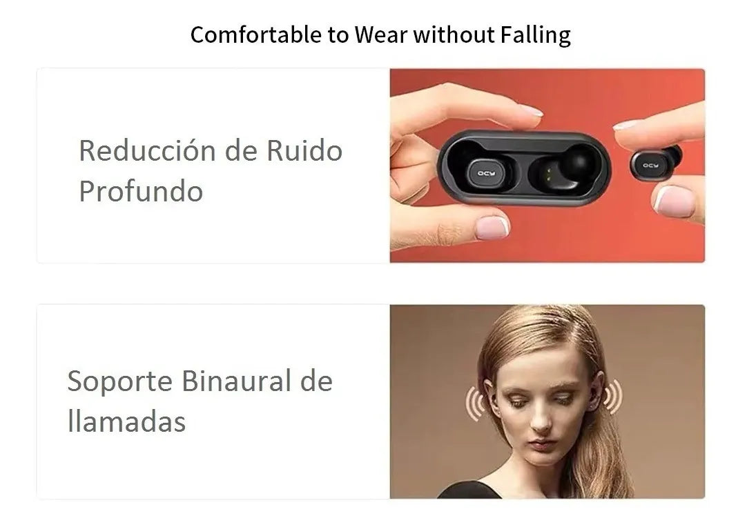 Audífonos In Ear Inalámbricos QCY T1C Auriculares Bluetooth 5.1 con Manos Libres