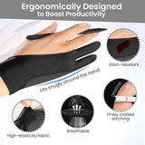Guantes de Dibujo Digital Kortimu 3 Capas – Rechazo de Palma, Pack de 2