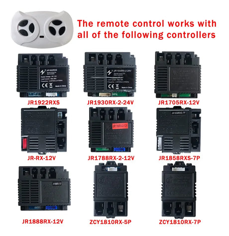 Control Remoto POLYNX JR1602FCC 2.4 GHz Bluetooth para Auto Eléctrico Infantil Power Wheels