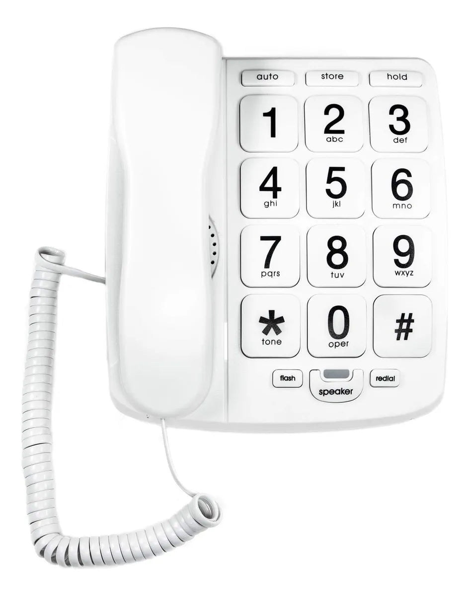 Teléfono Tyler Tbbp-4-wh para personas mayores con altavoz