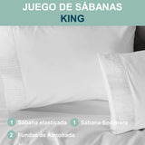 Sabanas King Hotel Casatua + 2 Fundas Almohada Color Blanco