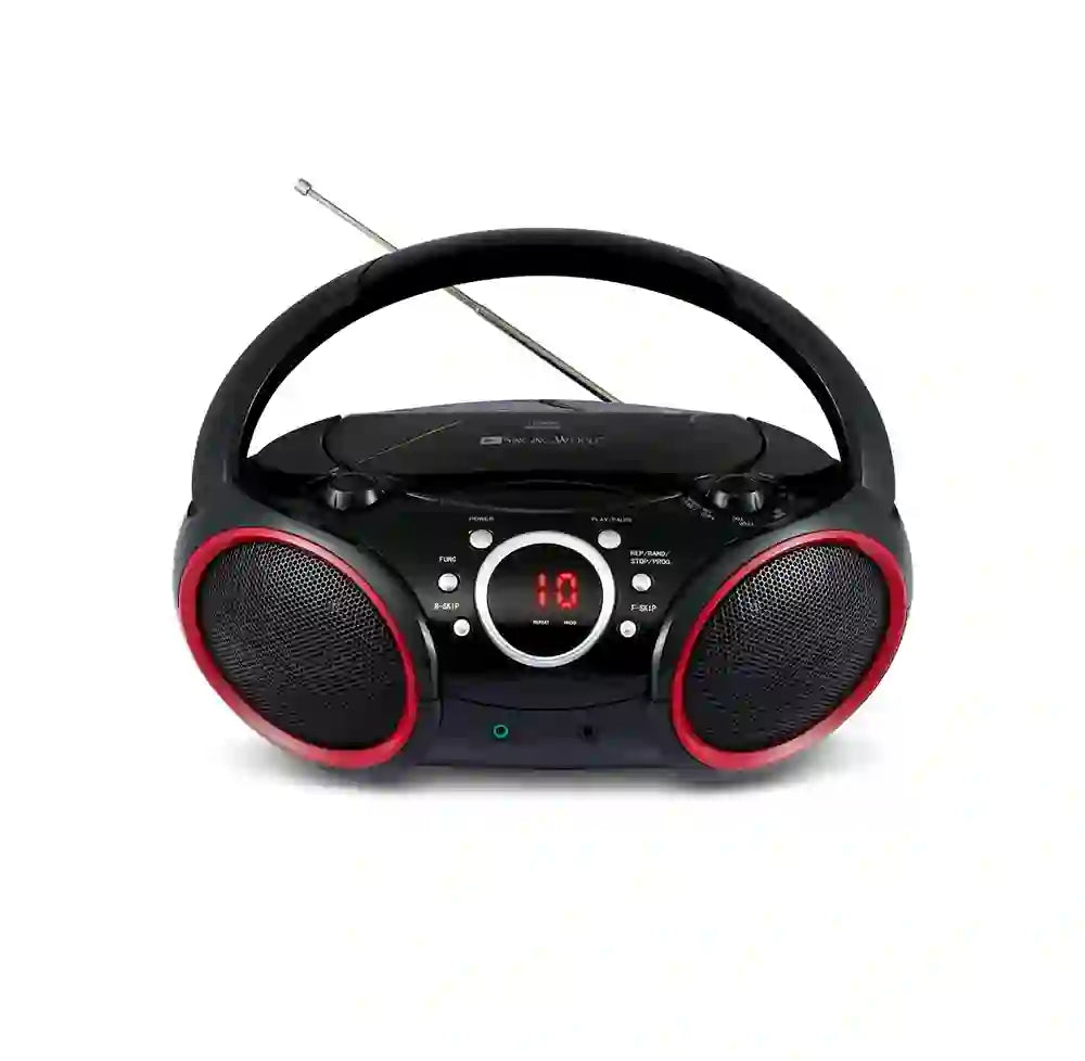 Reproductor Portátil de CD Singing Wood 030C Boombox AM/FM | Nuevo | 120V