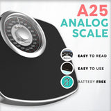 Báscula Mecánica Adamson A25 | Hasta 180 kg (400 lb) | Analógica | Superficie Antideslizante