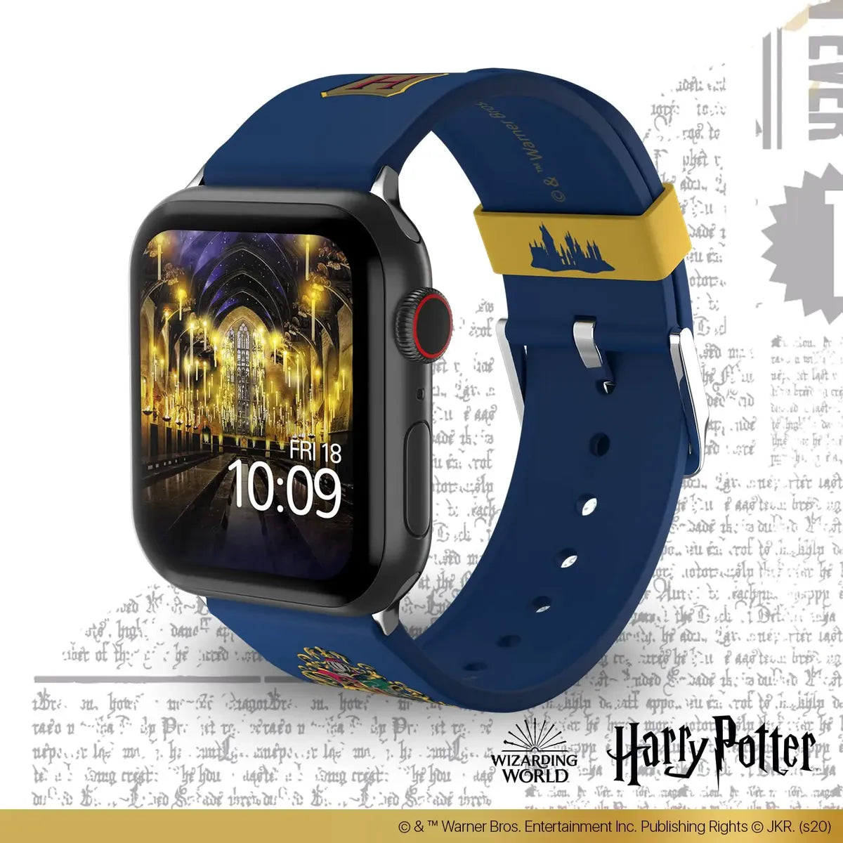 Harry Potter Edición Hogwarts - Correa de Silicona para Apple Watch y Smartwatch Android con un Pin de 22mm