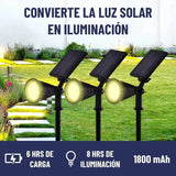 Estaca Solar Jardin Foco Led Impermeable Luz Calida 1