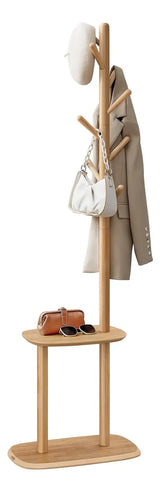 Perchero VASAGLE URCR040K01 de Pie 171 cm con 8 Ganchos y Estante – Caramel Brown