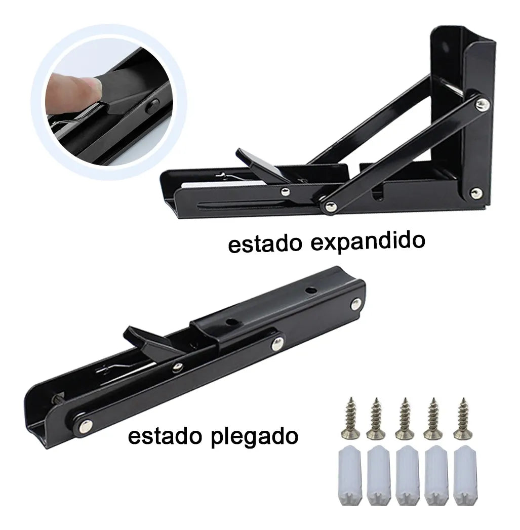 2 Bisagras Soporte Plegable Para Estante, Acero Inoxidable