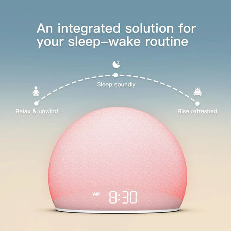 Despertador con sonido de amanecer Housbay, máquina de ruido blanco, color rosa