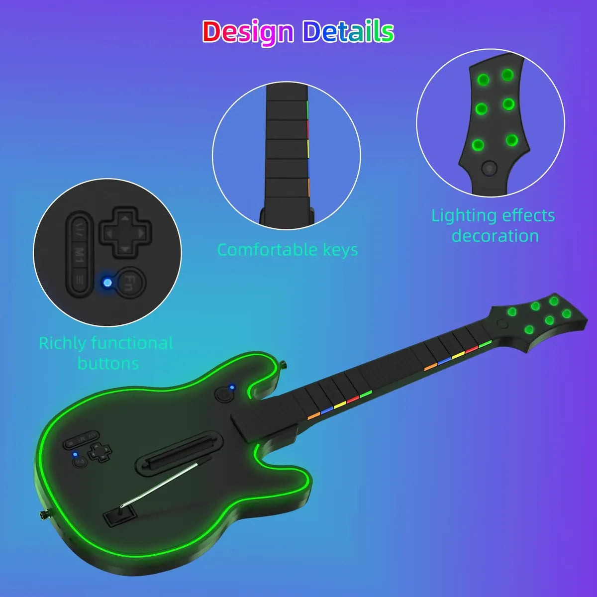 Lyvix Guitarra Inalámbrica Guitar Hero para PS4 PS3 y PC