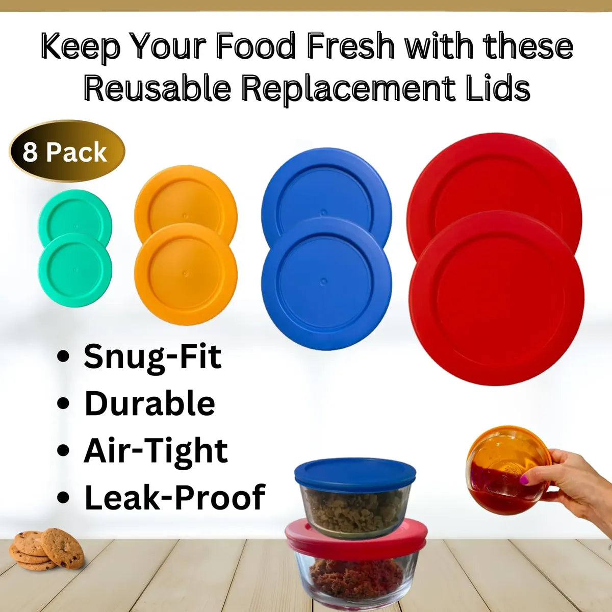 Tapas de Repuesto Klare Ware para Pyrex, Anchor Hocking y KlareWare