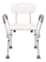 Silla De Ducha Para Baño Con Apoyabrazos Aluminio Portatil
