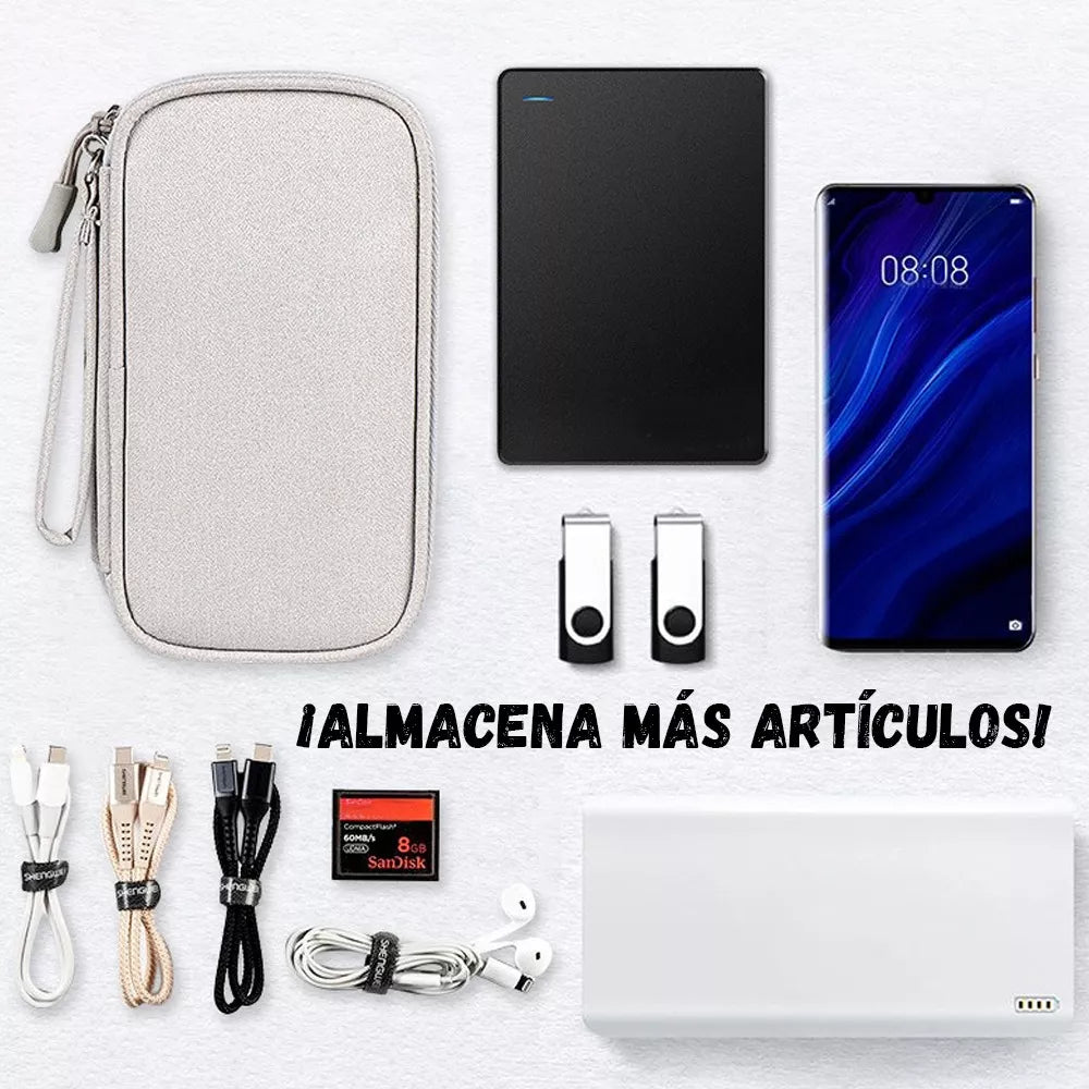 Estuche Organizador De Cables Cargador Audífonos Bolso Viaje