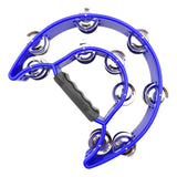 Pandereta Media Luna Doble Fila Sonaja Azul 20x20cm Azul