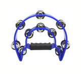 Pandereta Media Luna Doble Fila Sonaja Azul 20x20cm Azul