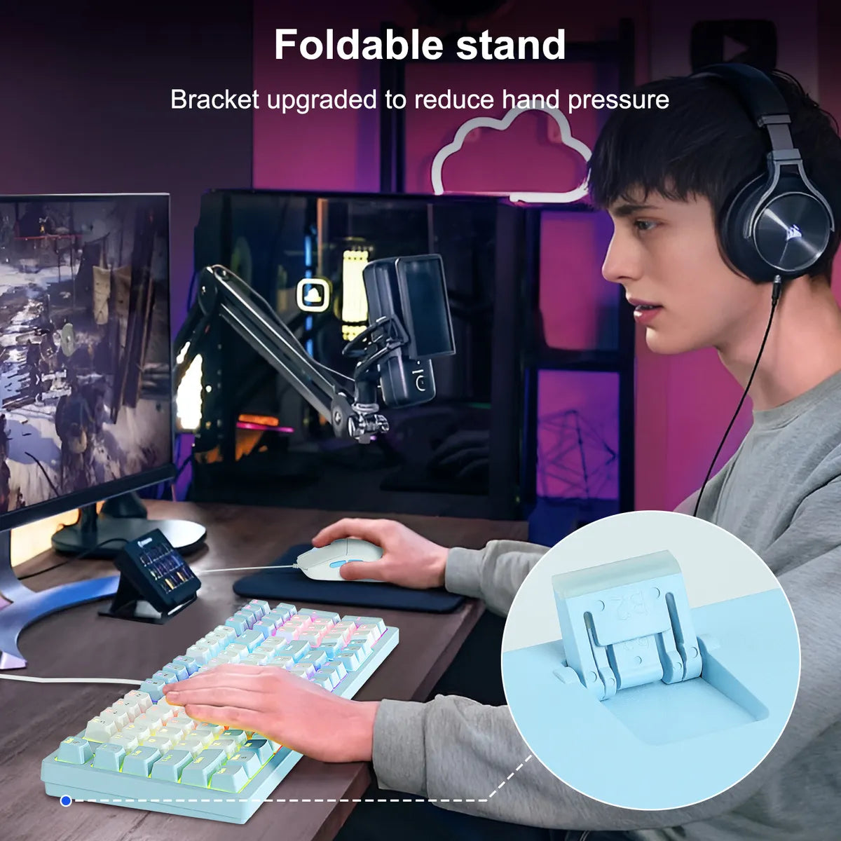 Set De Teclado Y Ratón Mecánicos Rgb, Profesional De 98 Teclas