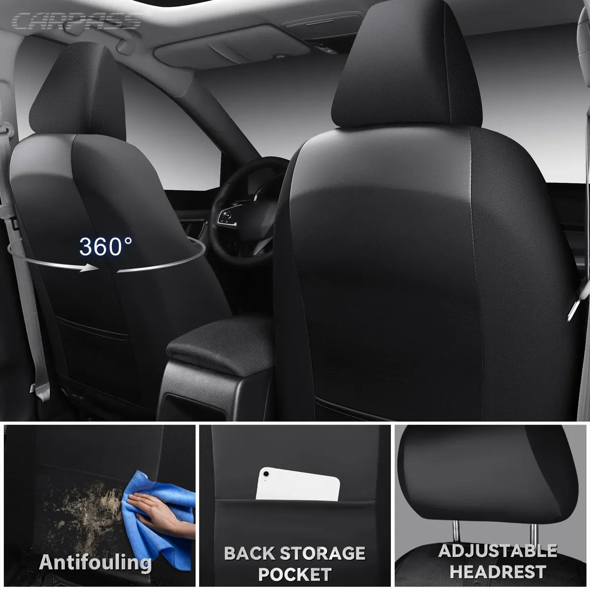 Fundas para Asientos de Auto Negras Compatibles con Toyota RAV4 y Camry