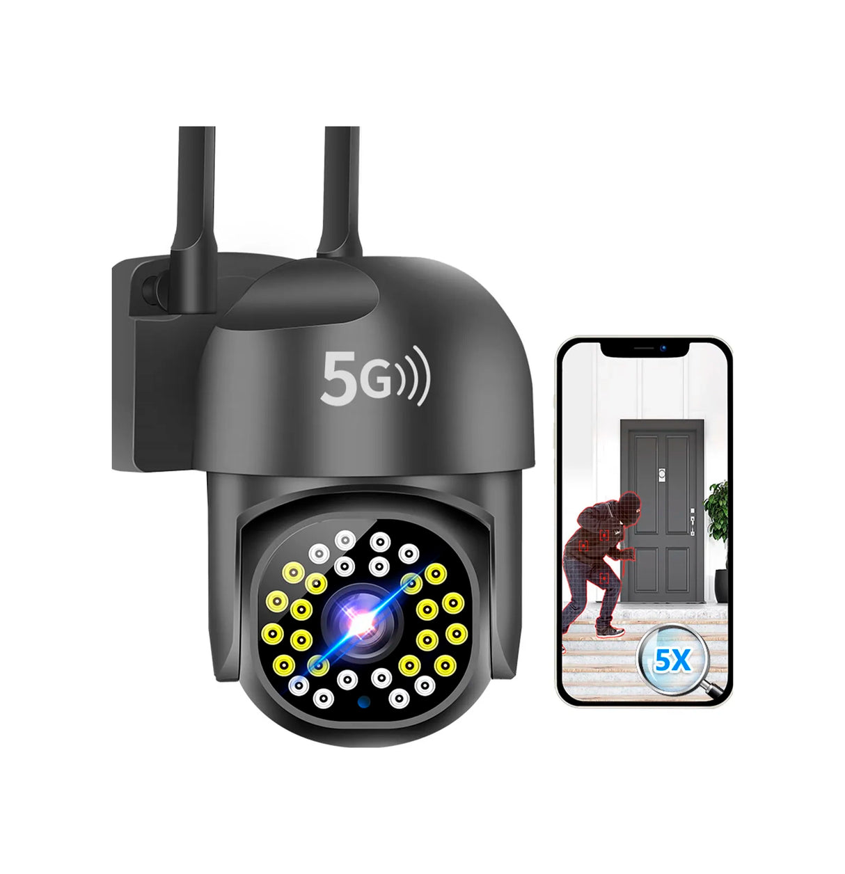 ATSG 0461 Wireless 5g Wifi Camara De Vigilancia Conexión Bluetooth color Negro