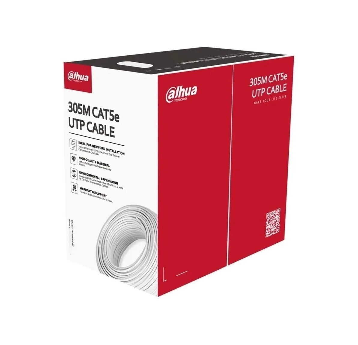 Dahua Bobina De Cable Utp Blanco 100% Cobre Cat 5e 305 Mts