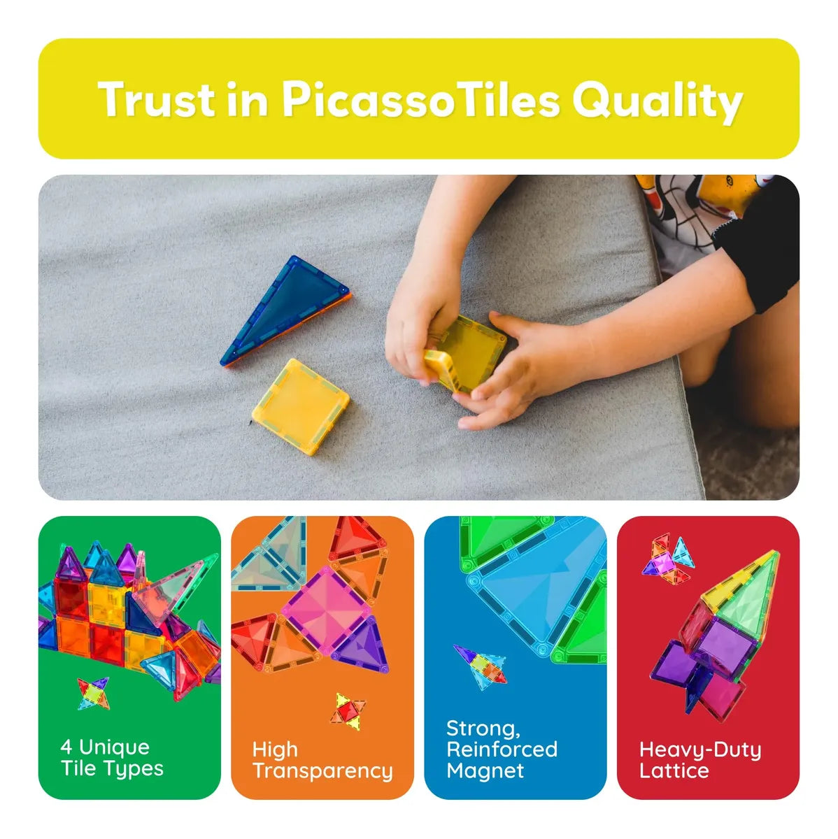 PicassoTiles PTM40 Set de Bloques Magnéticos Mini Diamond 40 Piezas