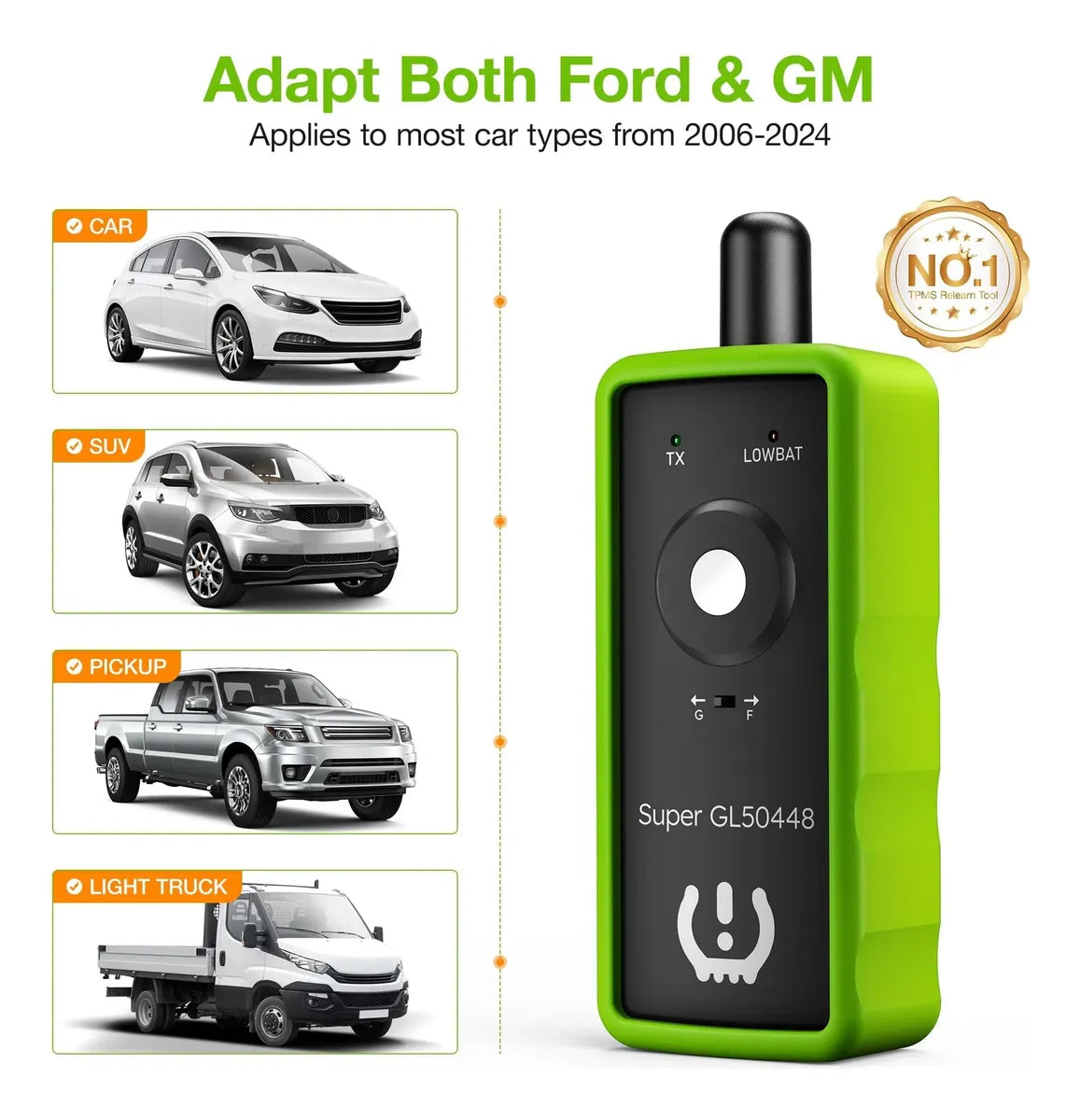 VXDAS GL50448 Herramienta TPMS de Reaprendizaje y Activación de Sensores de Presión de Neumáticos para GM