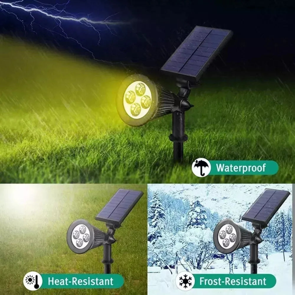 Estaca Solar Jardin Foco Led Impermeable Luz Calida 1