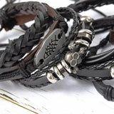 Pulsera Brazalete Cuero Hombre Mujer Trenzado Ajustable