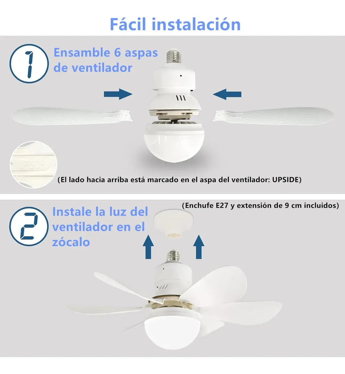 Lampara Ventilador De Techo Led 40w Con Control Remoto