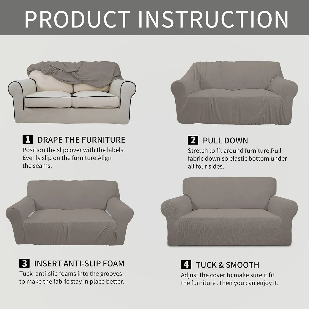 Funda Elástica Easy-Going para Sofá de 2 Cuerpos Grande (Oversized Loveseat) | 1 Pieza | Jacquard Stretch