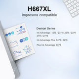 Cartucho De Tinta Compatible Para Hp 667xl Color / Negro