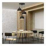 Lámpara Colgante Nórdica Moderna Luz De Techo 3 Cabezas Negro